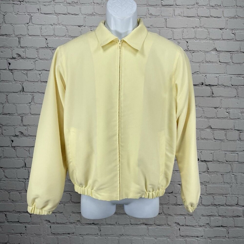 EP Pro Pale Yellow Golf Lightweight Zipped Collar Jacket Lined Size Medium M